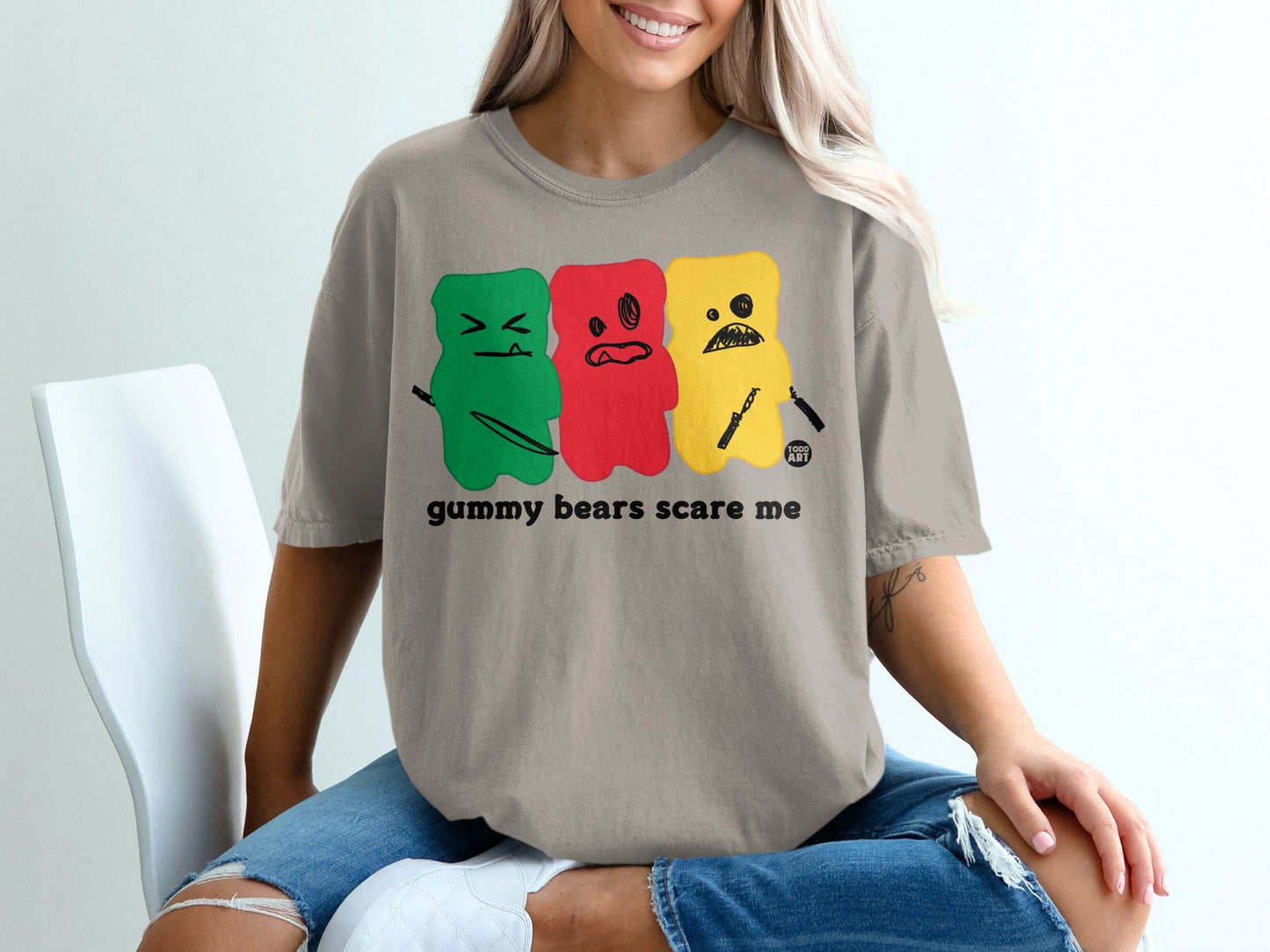 Gummy Bears Scare Me Funny Graphic T-Shirt