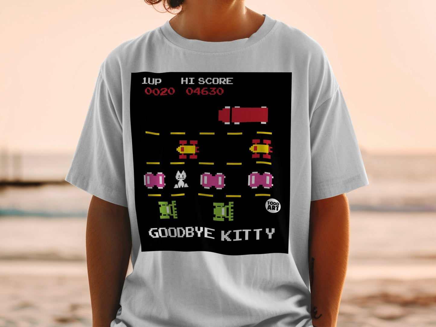Retro Goodbye Kitty High Score Graphic T-Shirt