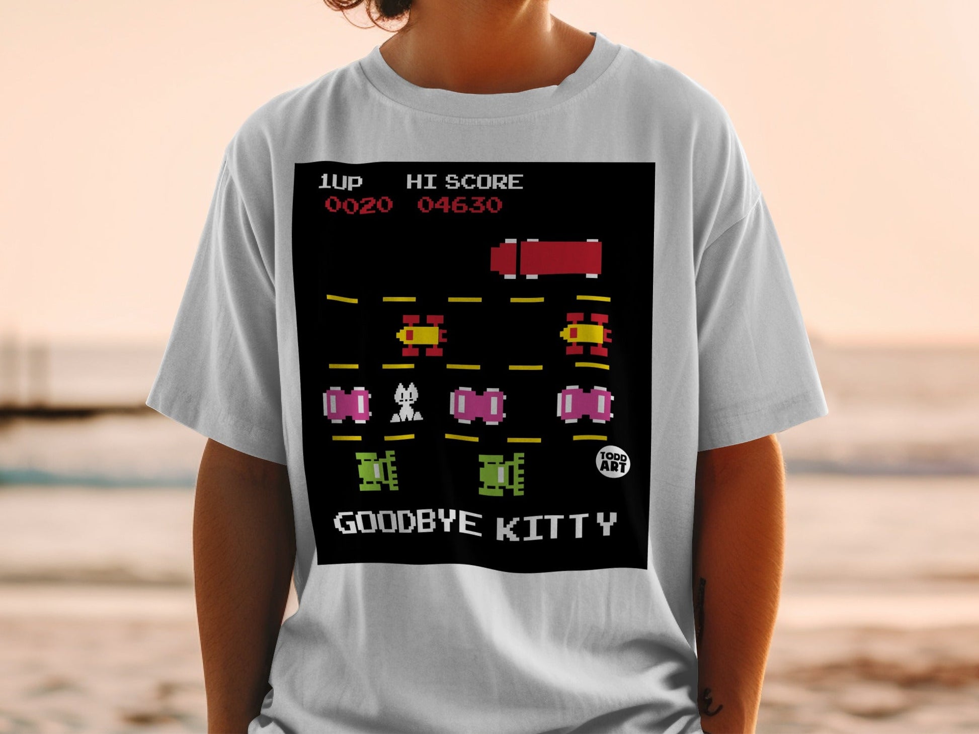 Retro Goodbye Kitty High Score Graphic T-Shirt