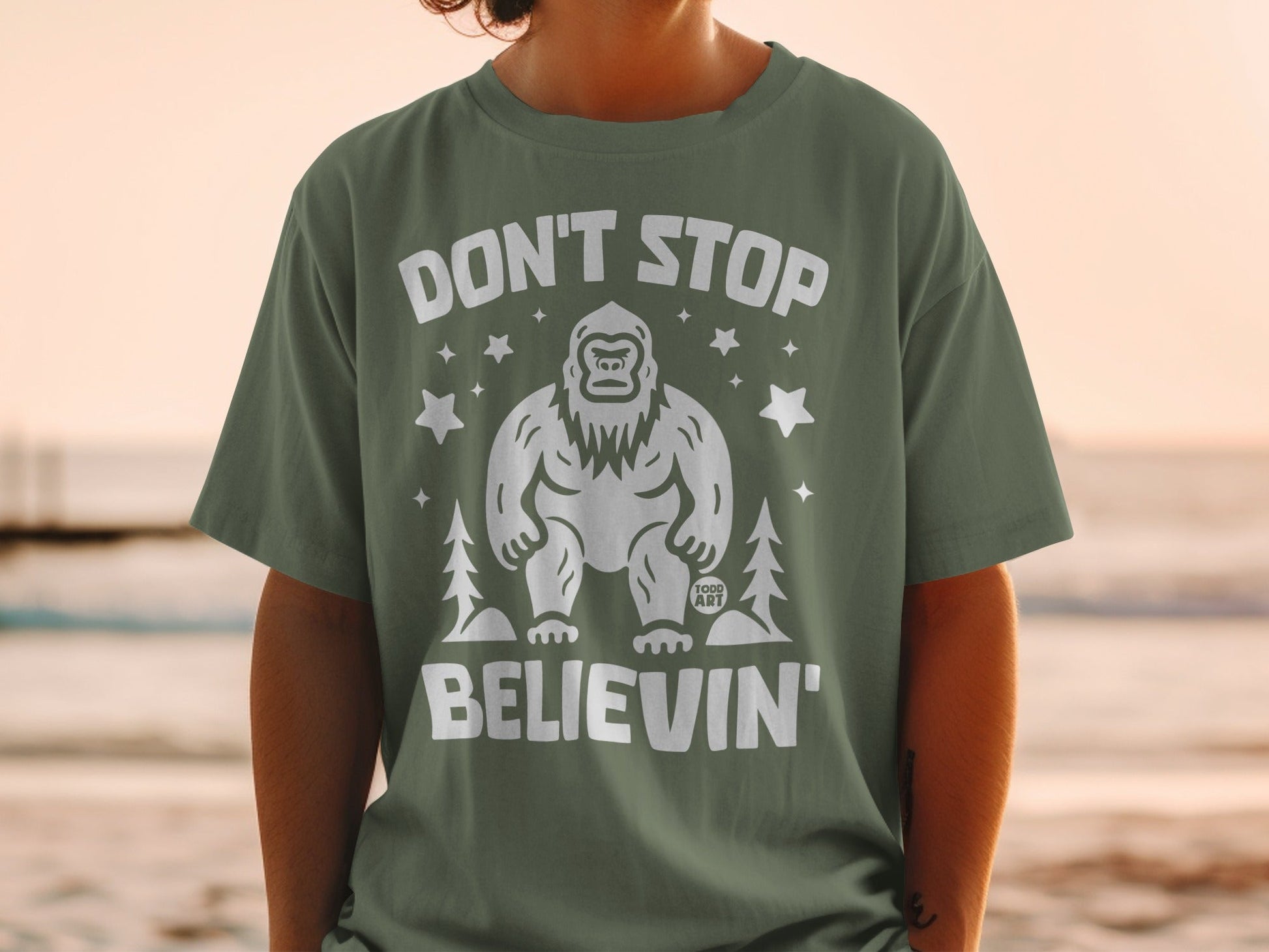 Don't Stop Believin' Bigfoot Graphic T-Shirt