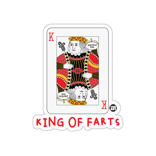 Funny King of Farts Playing Card Sticker