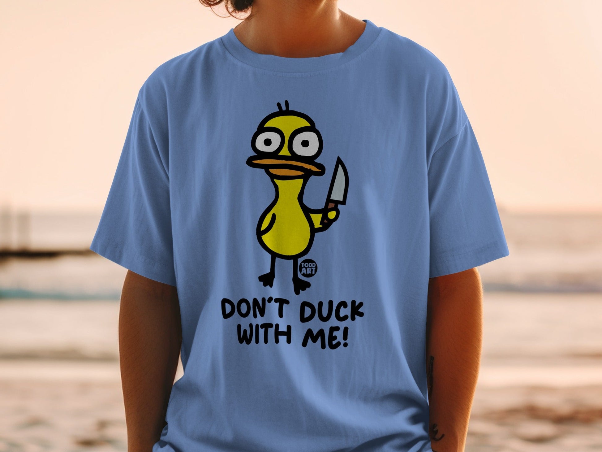 Don't Duck With Me Knife Duck Graphic T-Shirt