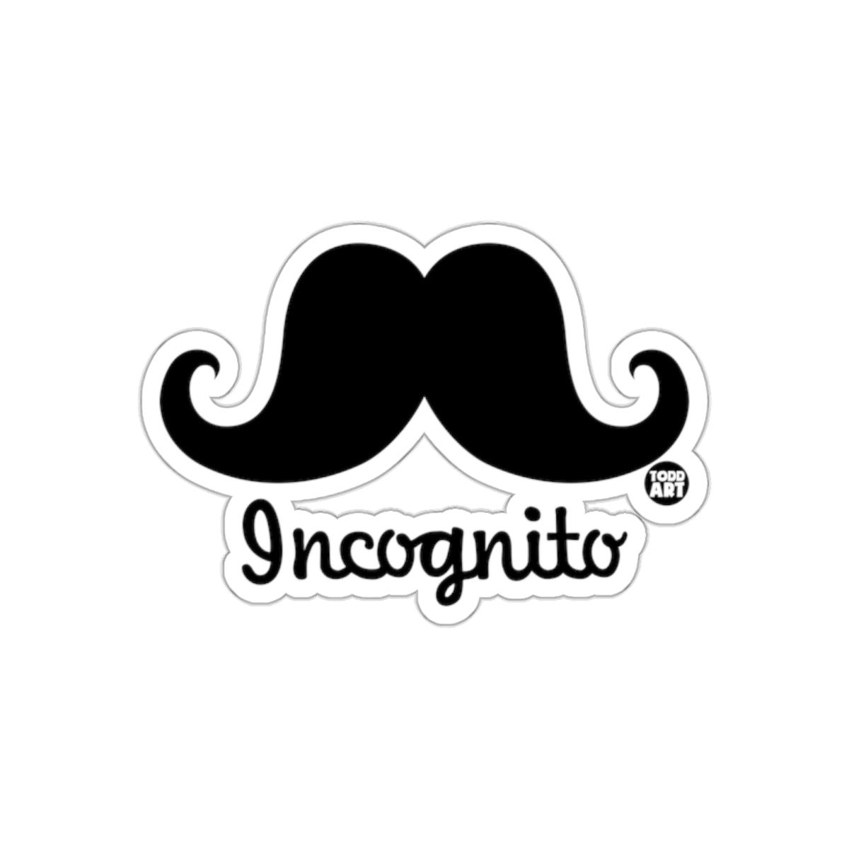 Todd Art Incognito Moustache Face Funny sticker