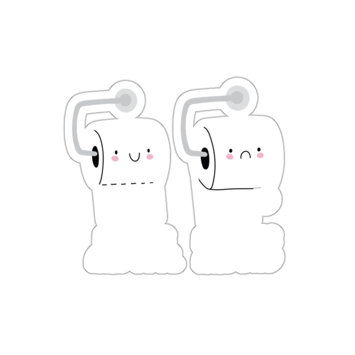 Funny Toilet Paper Rolls with Attitude Expressions sticker