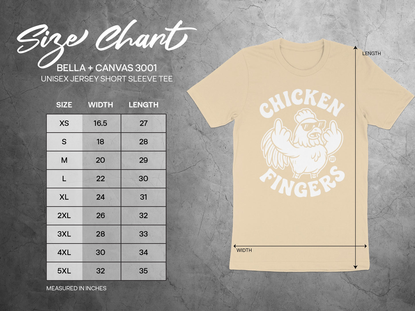 Chicken Fingers Graphic Unisex Short Sleeve Tee