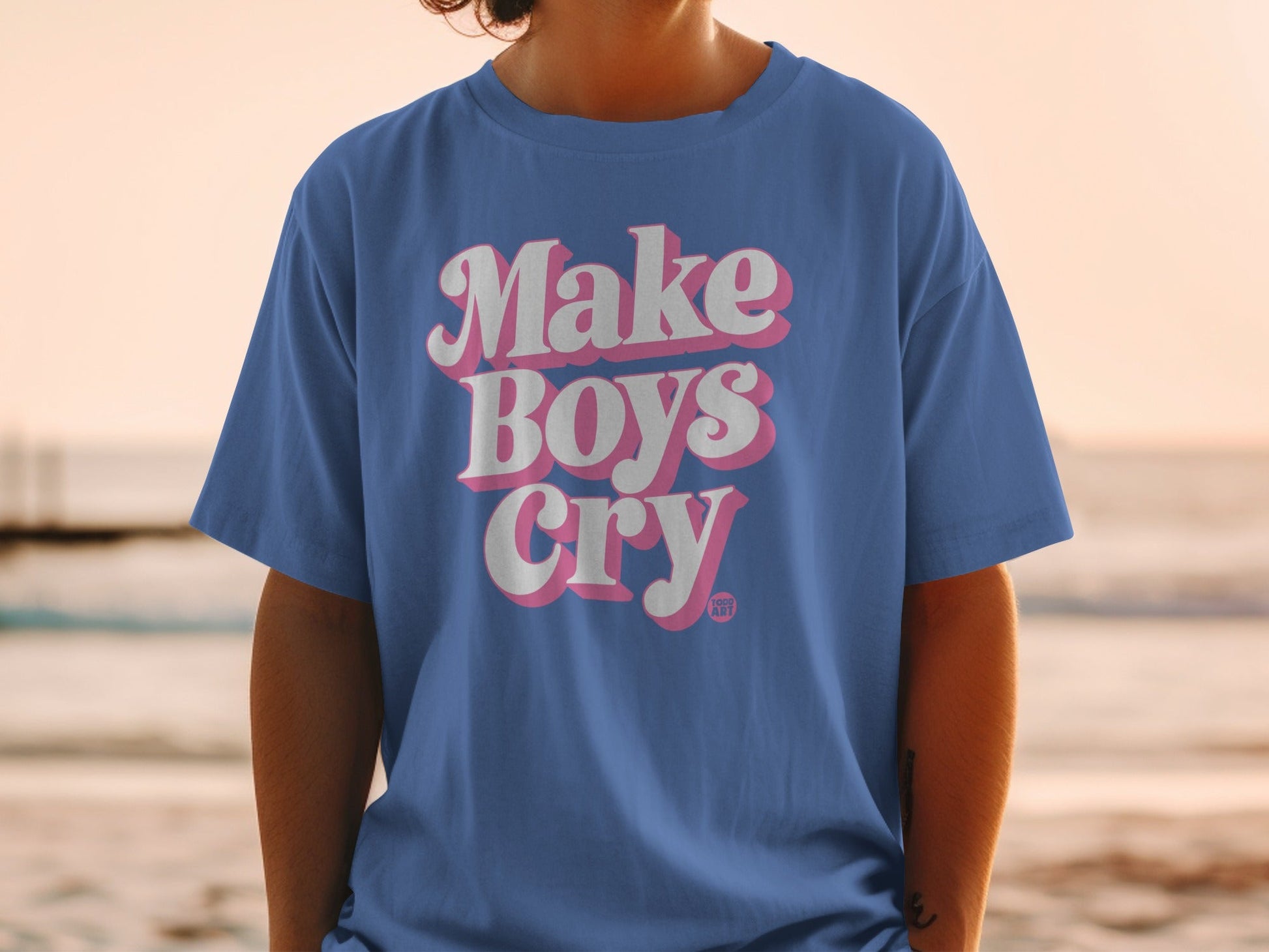 Make Boys Cry Graphic T-Shirt Statement Top