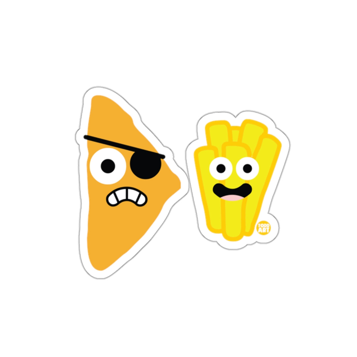 Pirate Nacho and Happy Fries Cute Sticker Pair