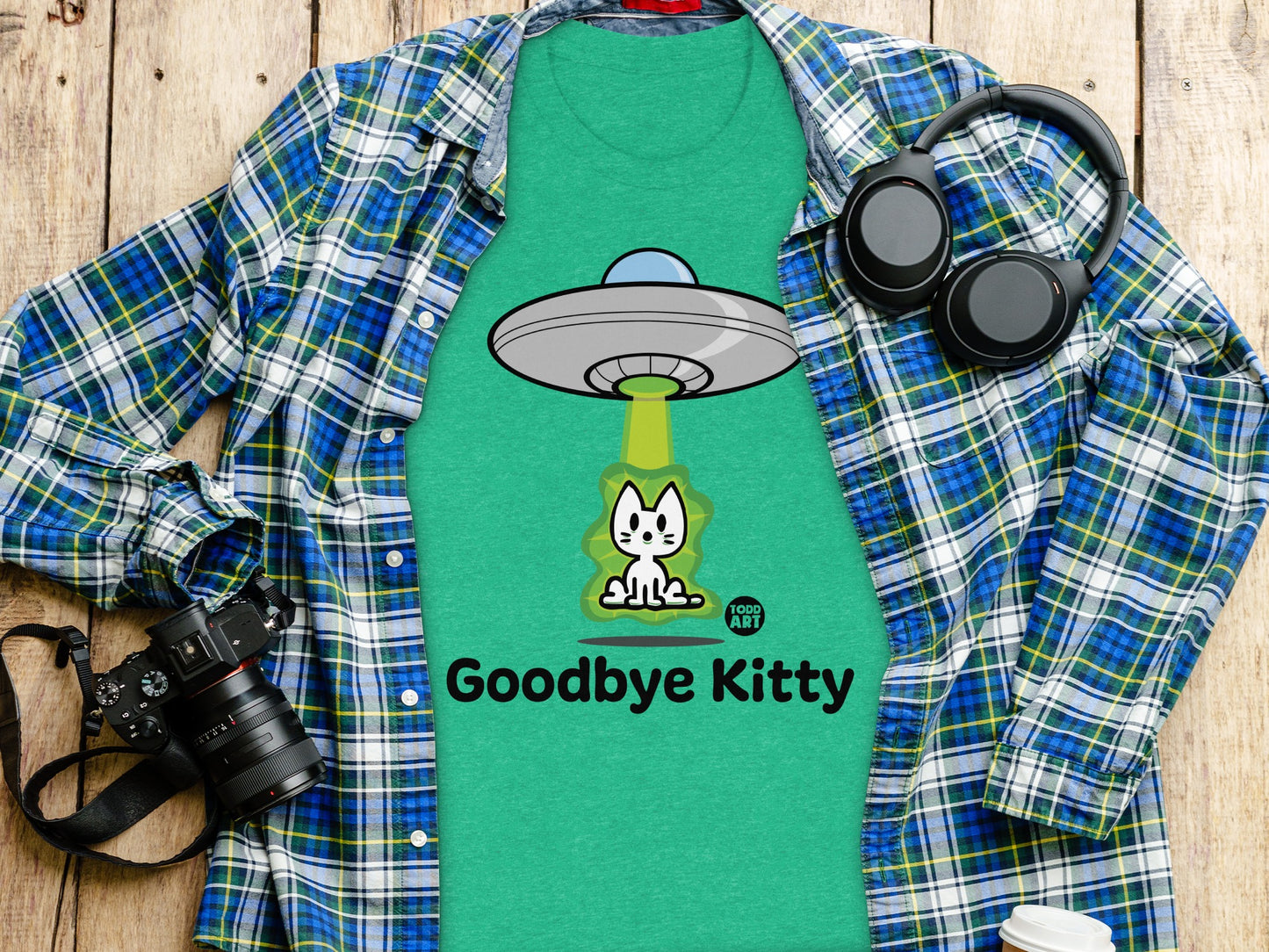 Goodbye Kitty Alien Abduction Graphic T-Shirt