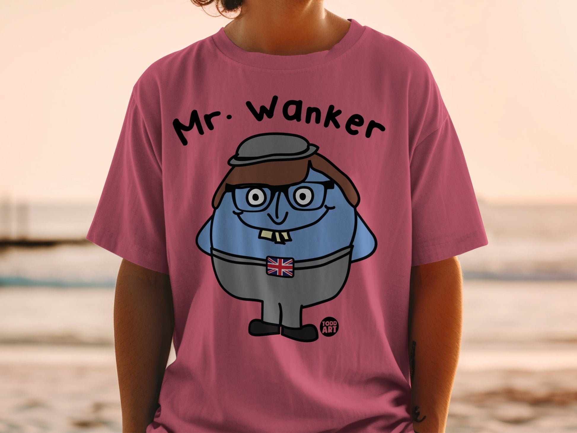 Mr. Wanker with Cartoon Character T-Shirt