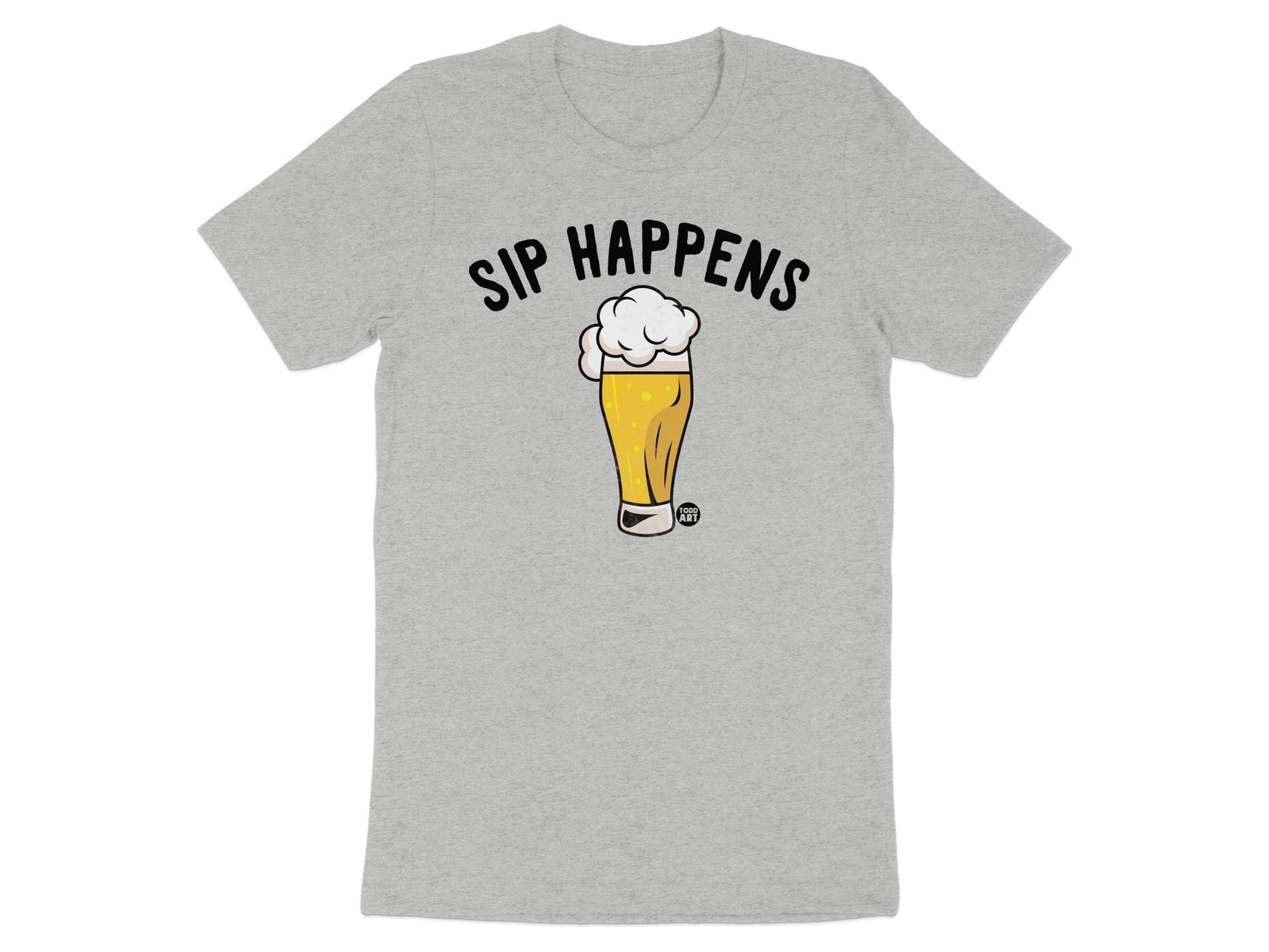 Sip Happens Beer Graphic T-shirt Fun Relaxed Tee