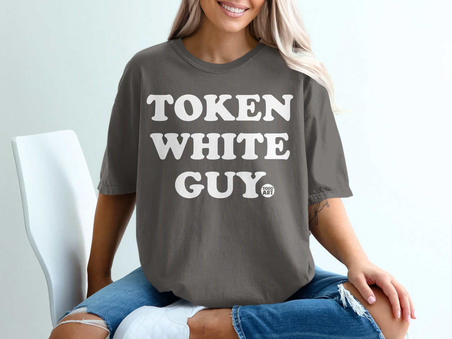 TOKEN WHITE GUY Todd Art graphic t-shirt