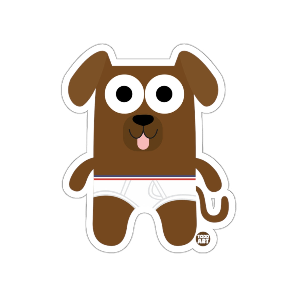 Cute Cartoon Dog Sticker with Big Eyes 