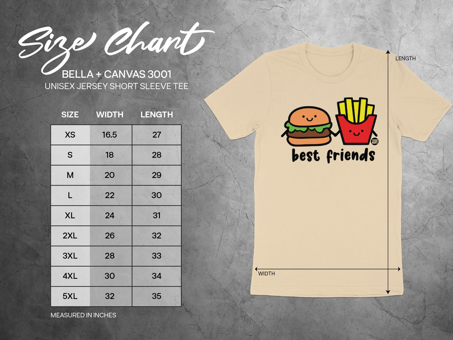 Best Friends Burger and Fries T-Shirt Unisex Tee