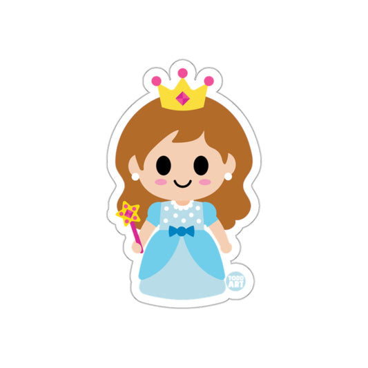 Cute Princess with Crown and Wand Artwork Sticker