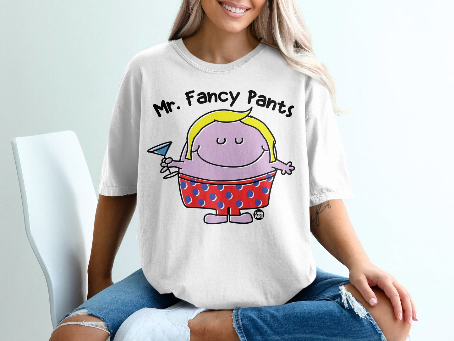 Mr. Fancy Pants Graphic Tee with Cartoon Character