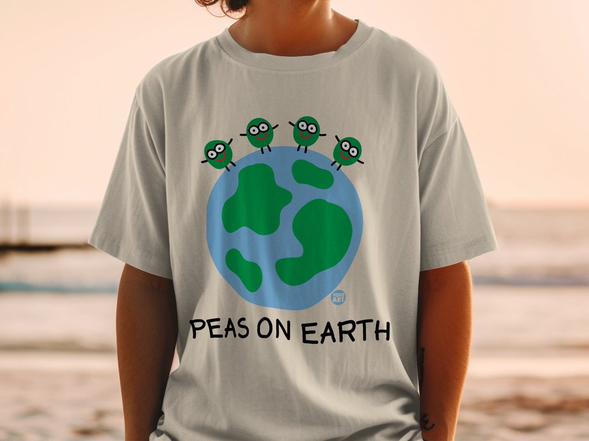 Peas on Earth Graphic Tee Shirt with Adorable Design