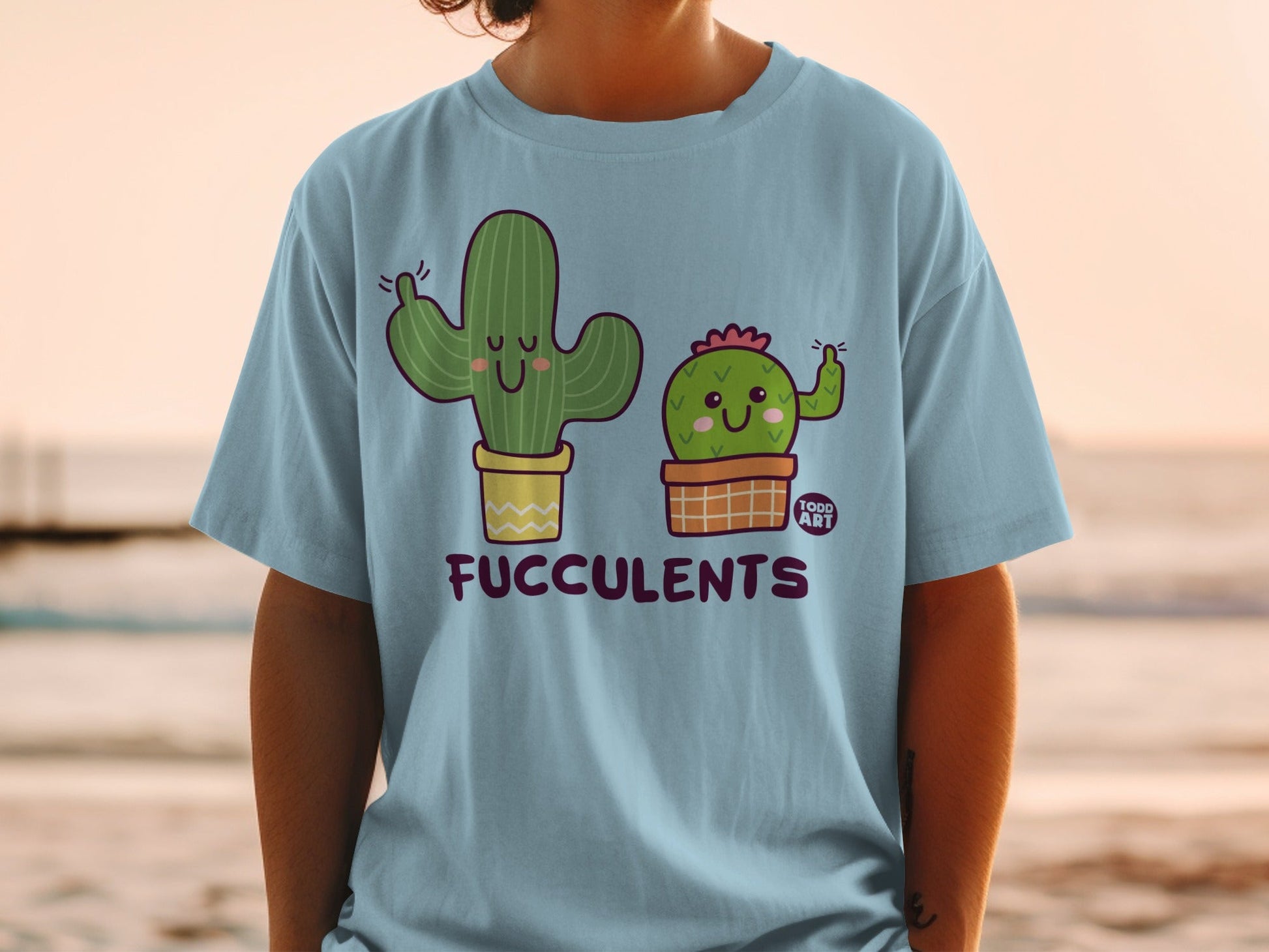 Funny Cactus Print Fucculents Unisex Casual Shirt