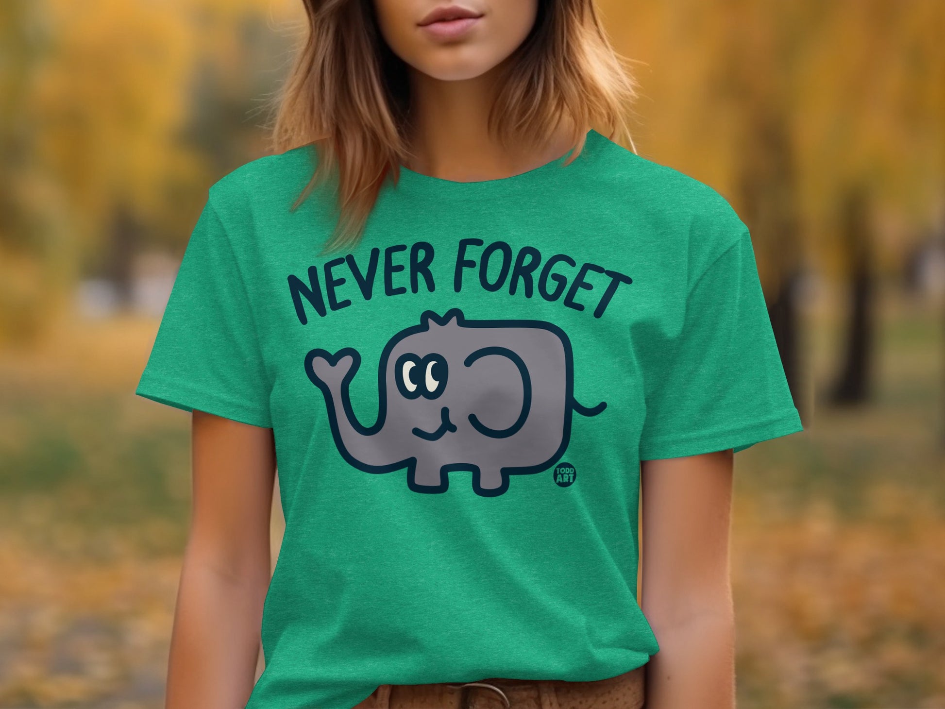Never Forget Elephant Graphic T-Shirt