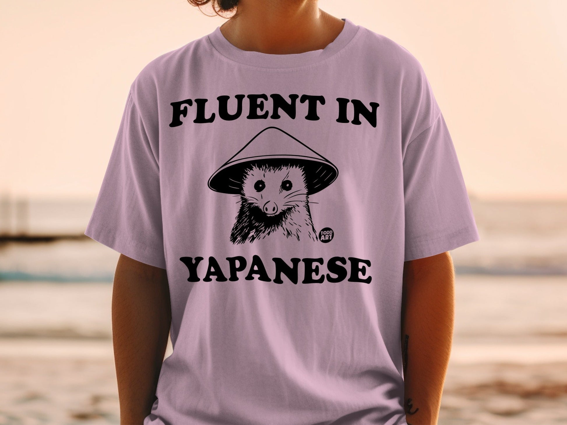 Fluent in Yapanese Cute Animal Graphic T-shirt