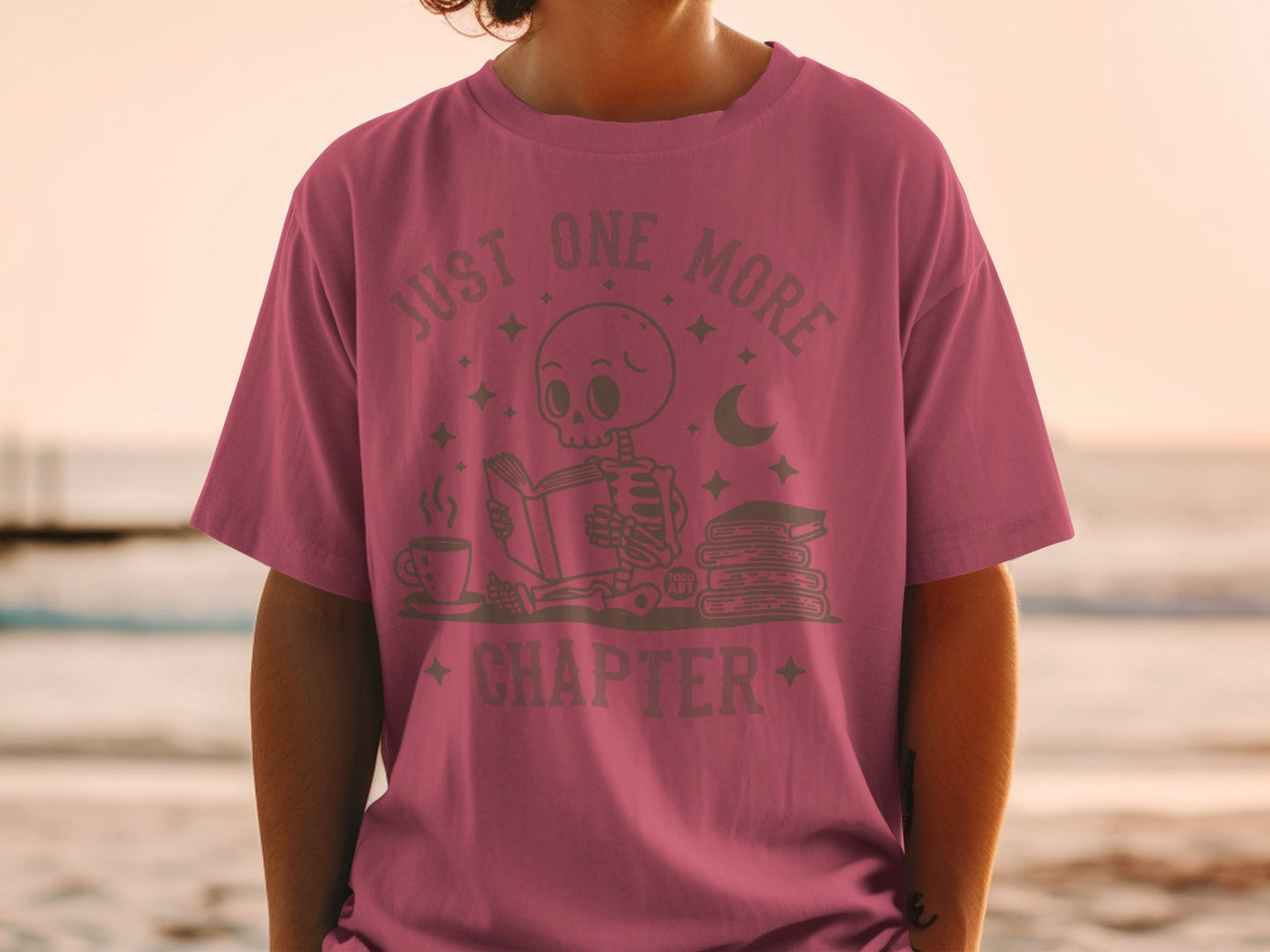 Just One More Chapter Skeleton Reading T-Shirt