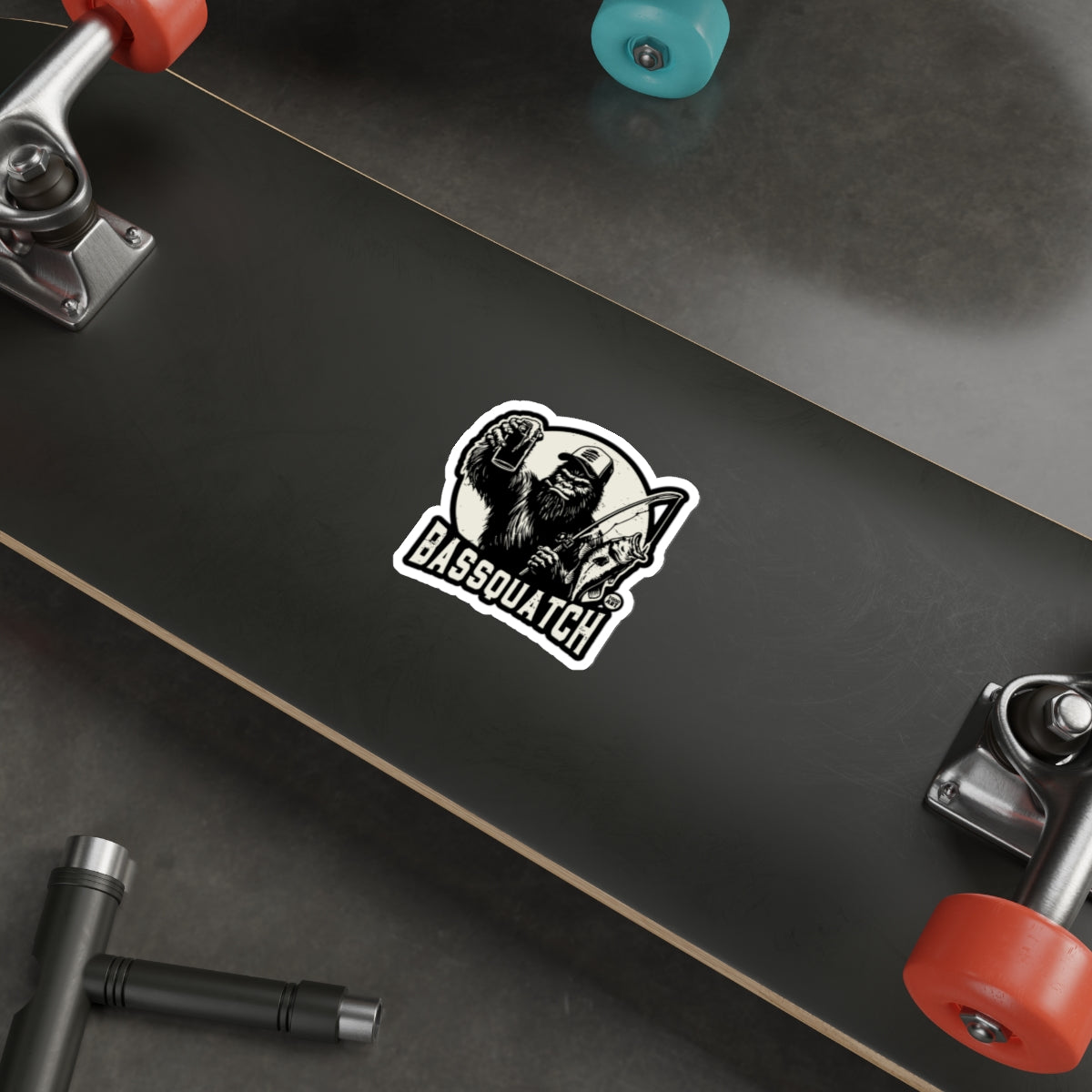 Bassquatch Skateboard Sticker for Custom Board Decor