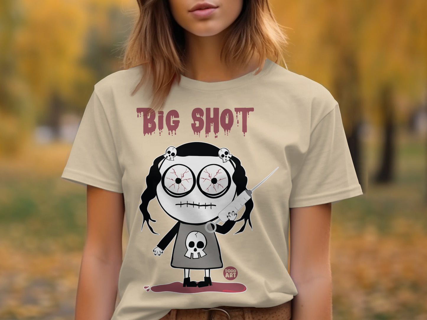 Big Shot Graphic Tee with Unique Skull Design