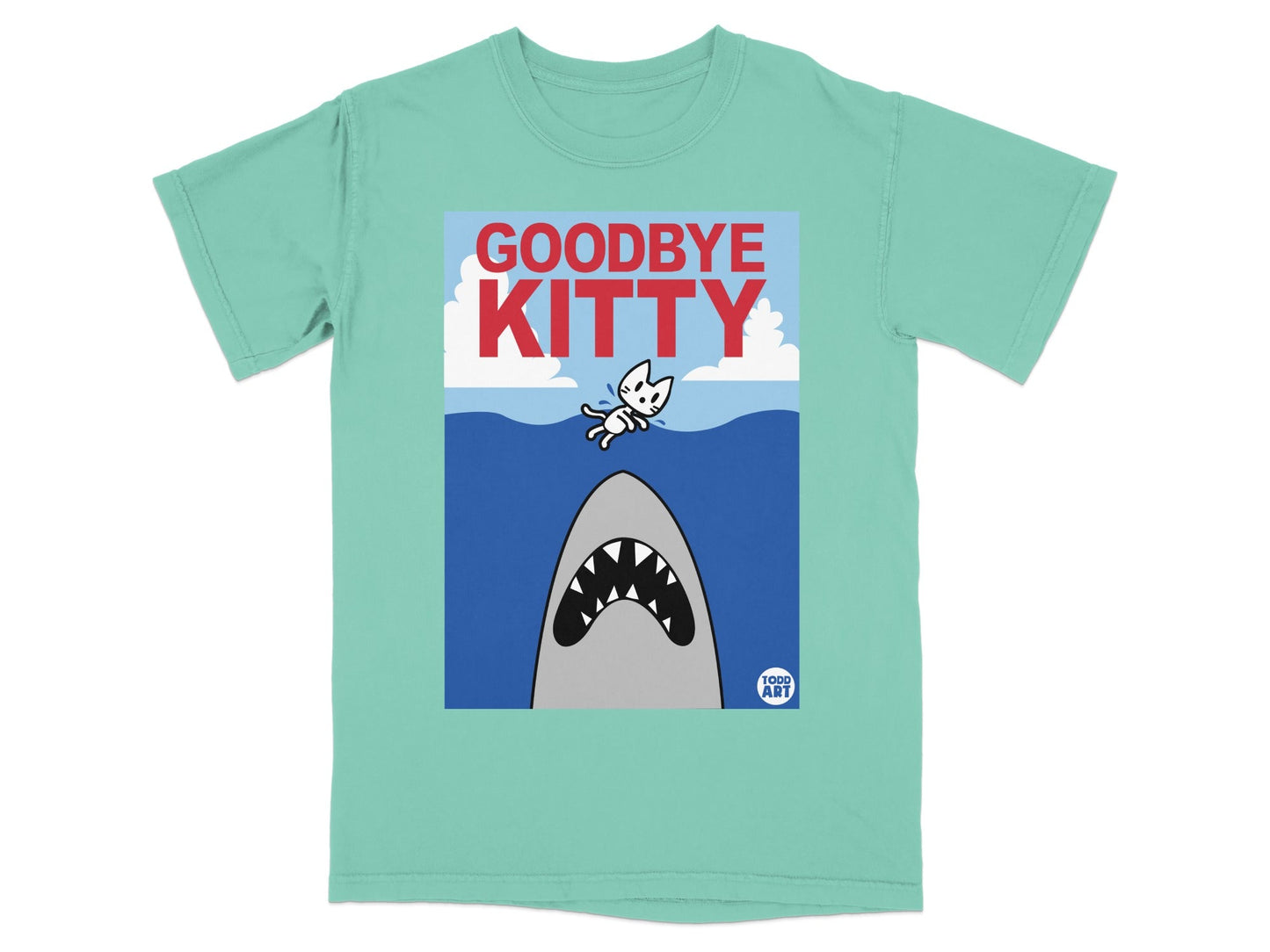 Goodbye Kitty Cute Shark Graphic T-shirt