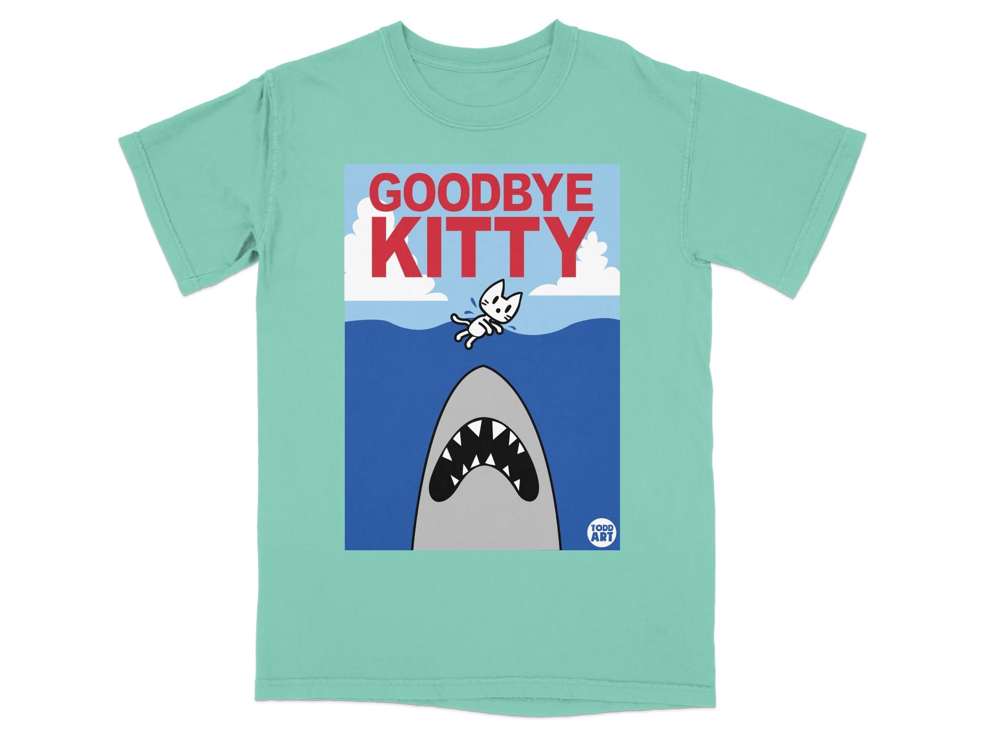 Goodbye Kitty Cute Shark Graphic T-shirt
