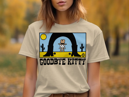 Goodbye Kitty Western Cowboy Themed T-Shirt