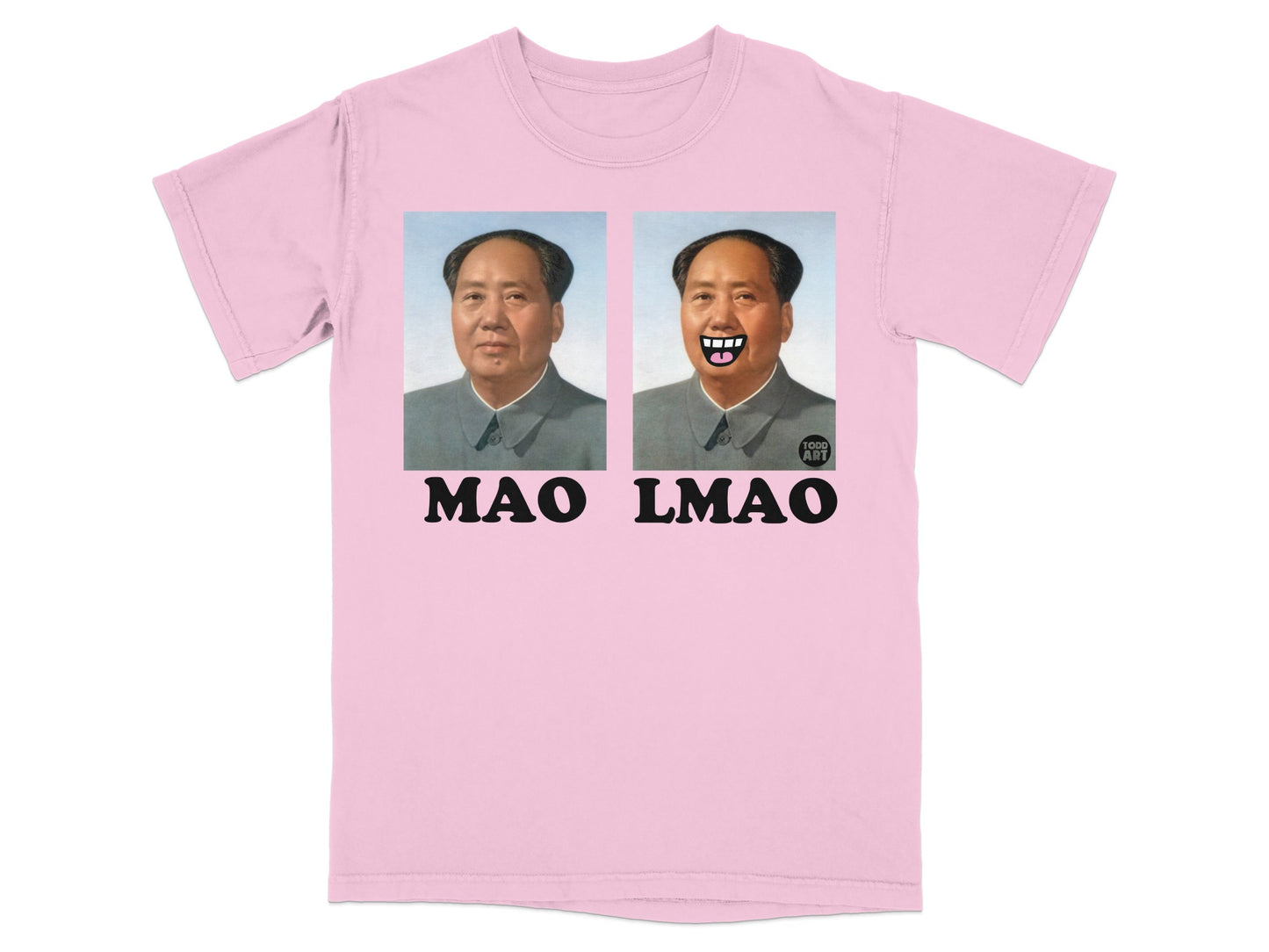 Mao LMAO portrait pink funny meme design t-shirt