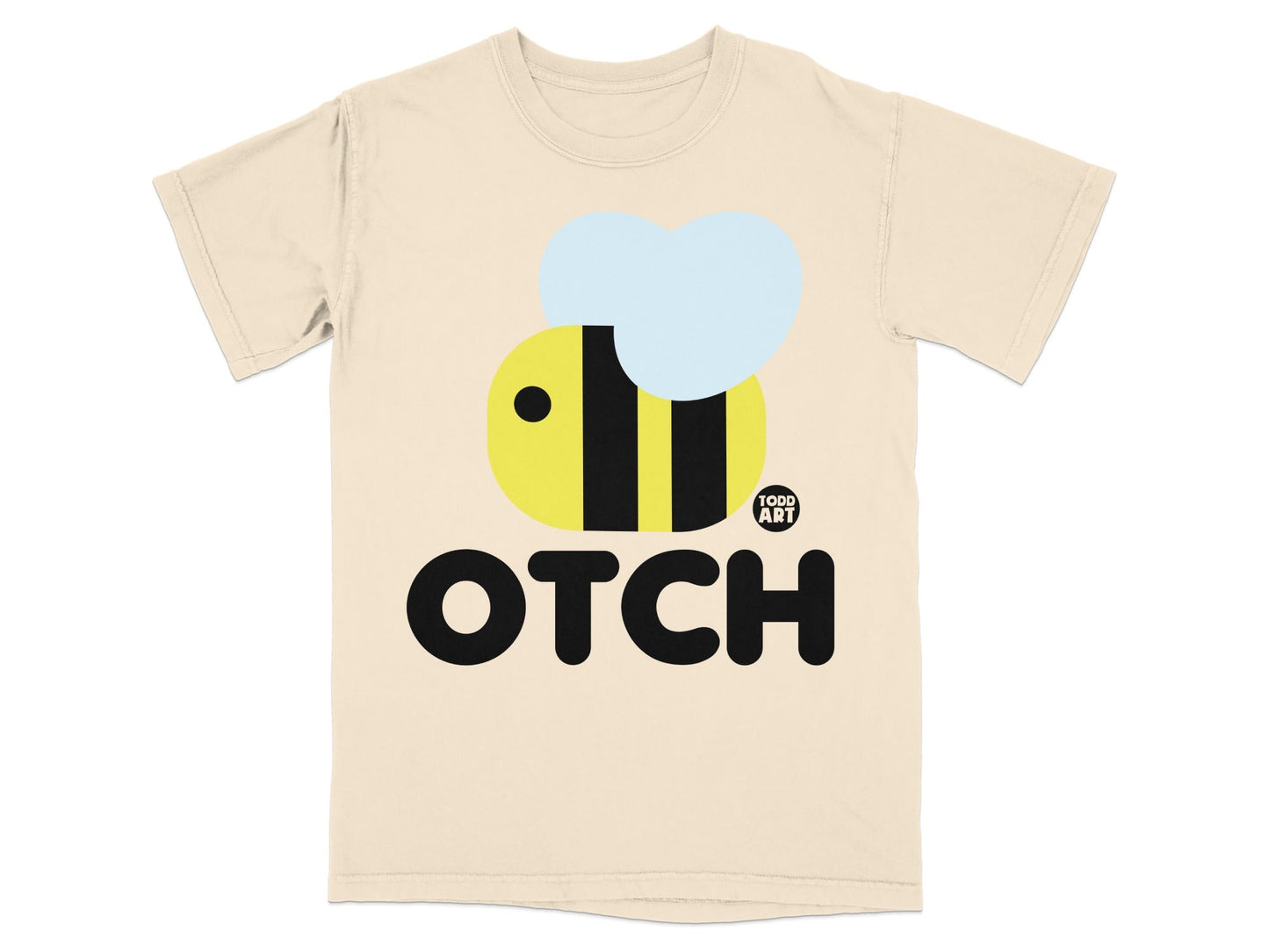 Cute Yellow Bee with Blue Wings Print T-Shirt