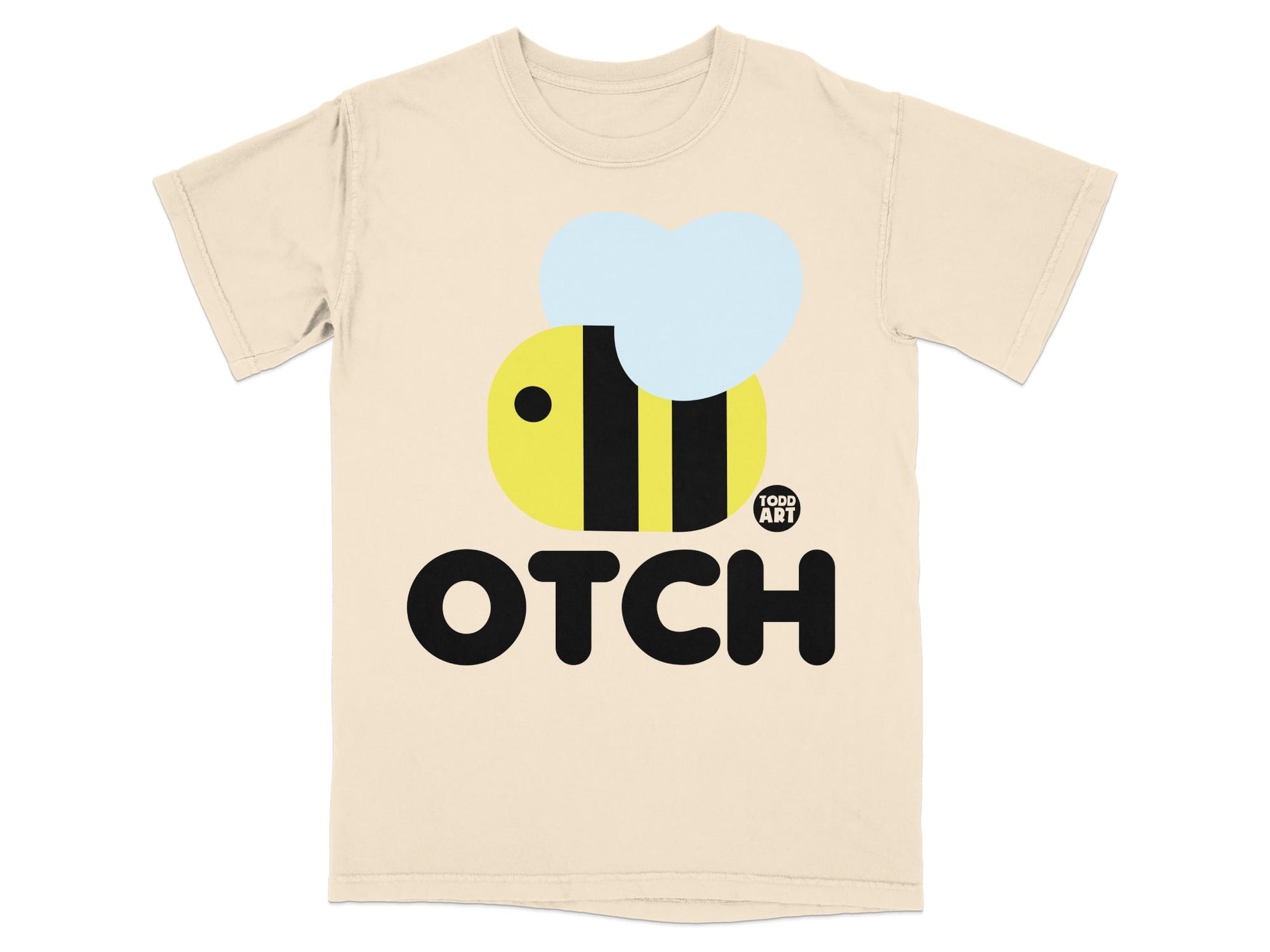 Cute Yellow Bee with Blue Wings Print T-Shirt