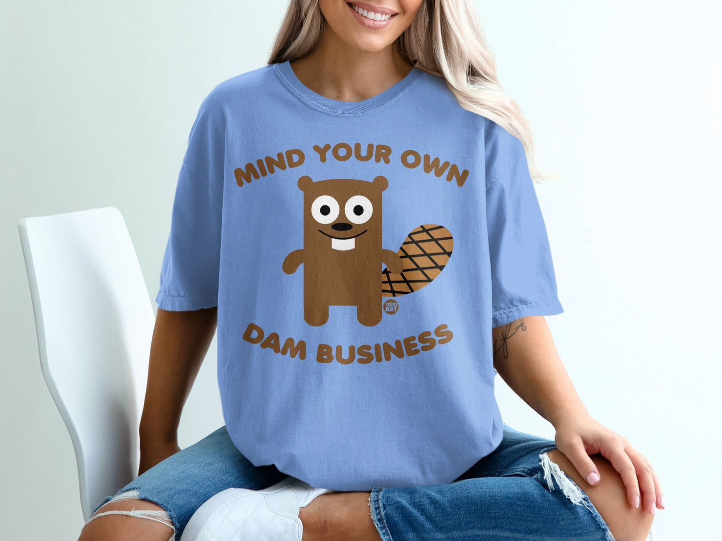 Mind Your Own Dam Business Funny Beaver Shirt