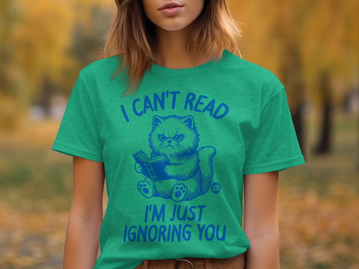 I Can't Read I'm Just Ignoring You Cat T-shirt