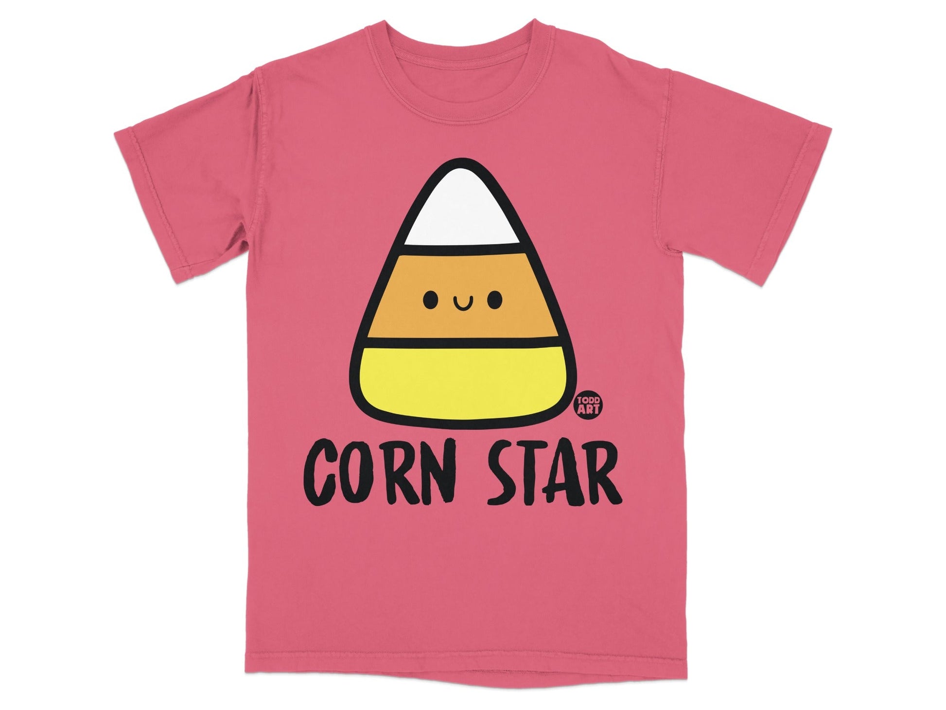 Pink Corn Star Graphic Tee Fun Halloween Shirt