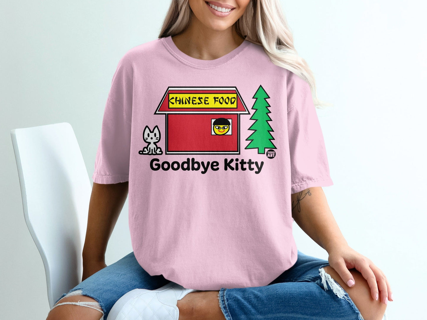 Goodbye Kitty Chinese Food Graphic T-shirt