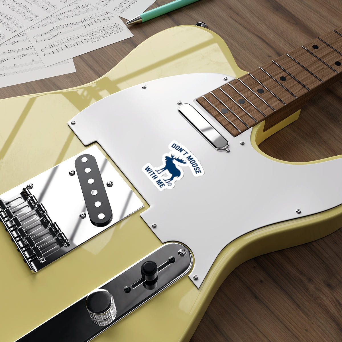 Don't Moose With Me Funny Guitar Sticker for Musicians