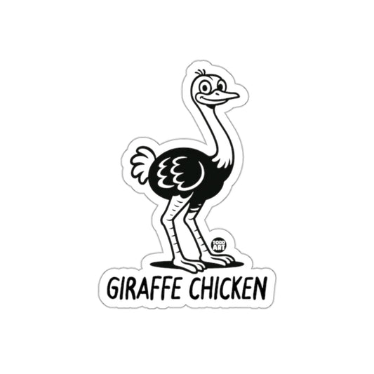 Funny Black and White Giraffe Chicken Sticker