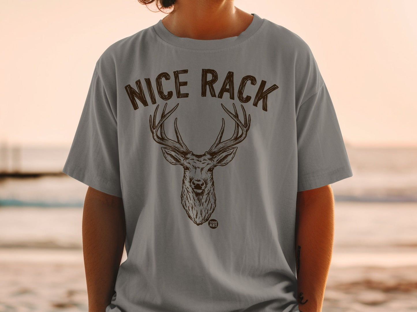 Nice Rack Deer Graphic Short Sleeve T-Shirt