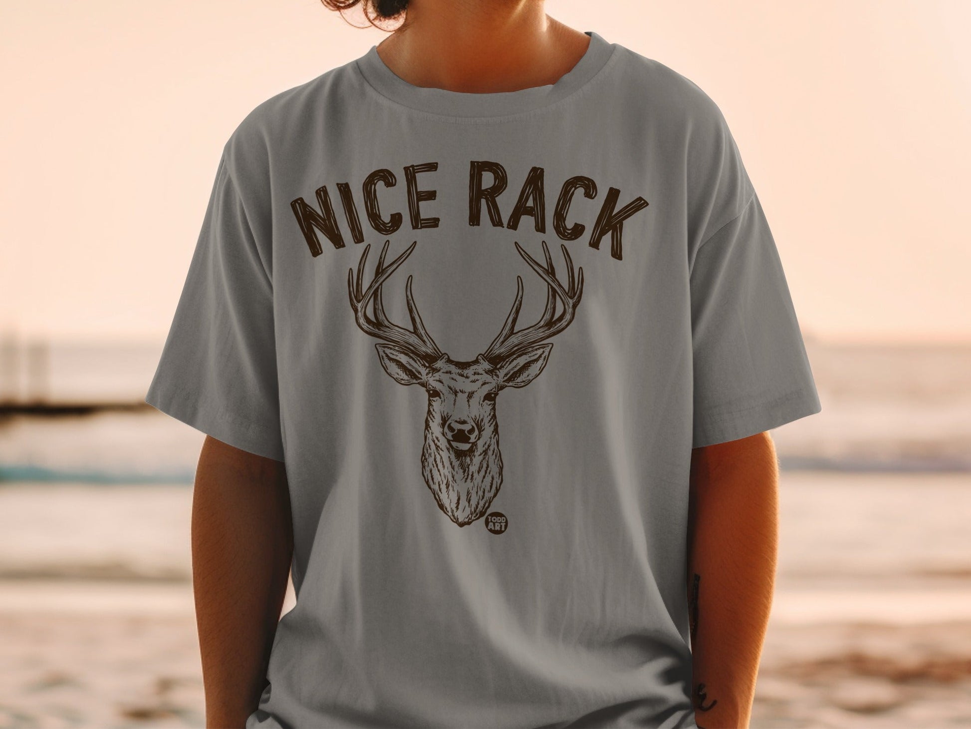 Nice Rack Deer Graphic Short Sleeve T-Shirt