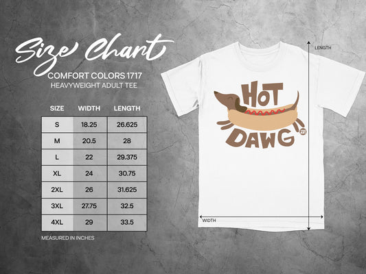 Hot Dawg Graphic Heavyweight Adult Tee Shirt
