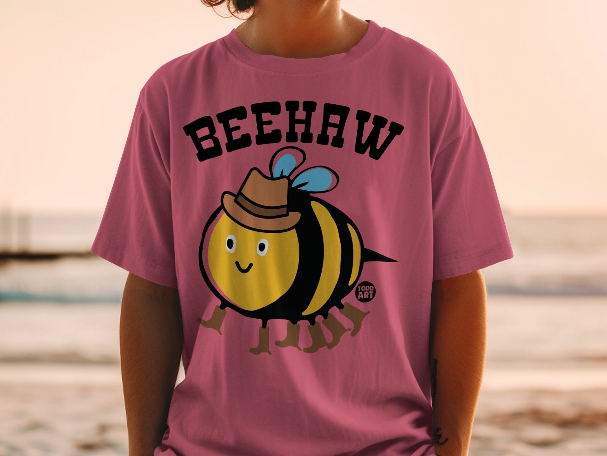 Beehaw Cowboy Bee Graphic Printed Unisex T-Shirt