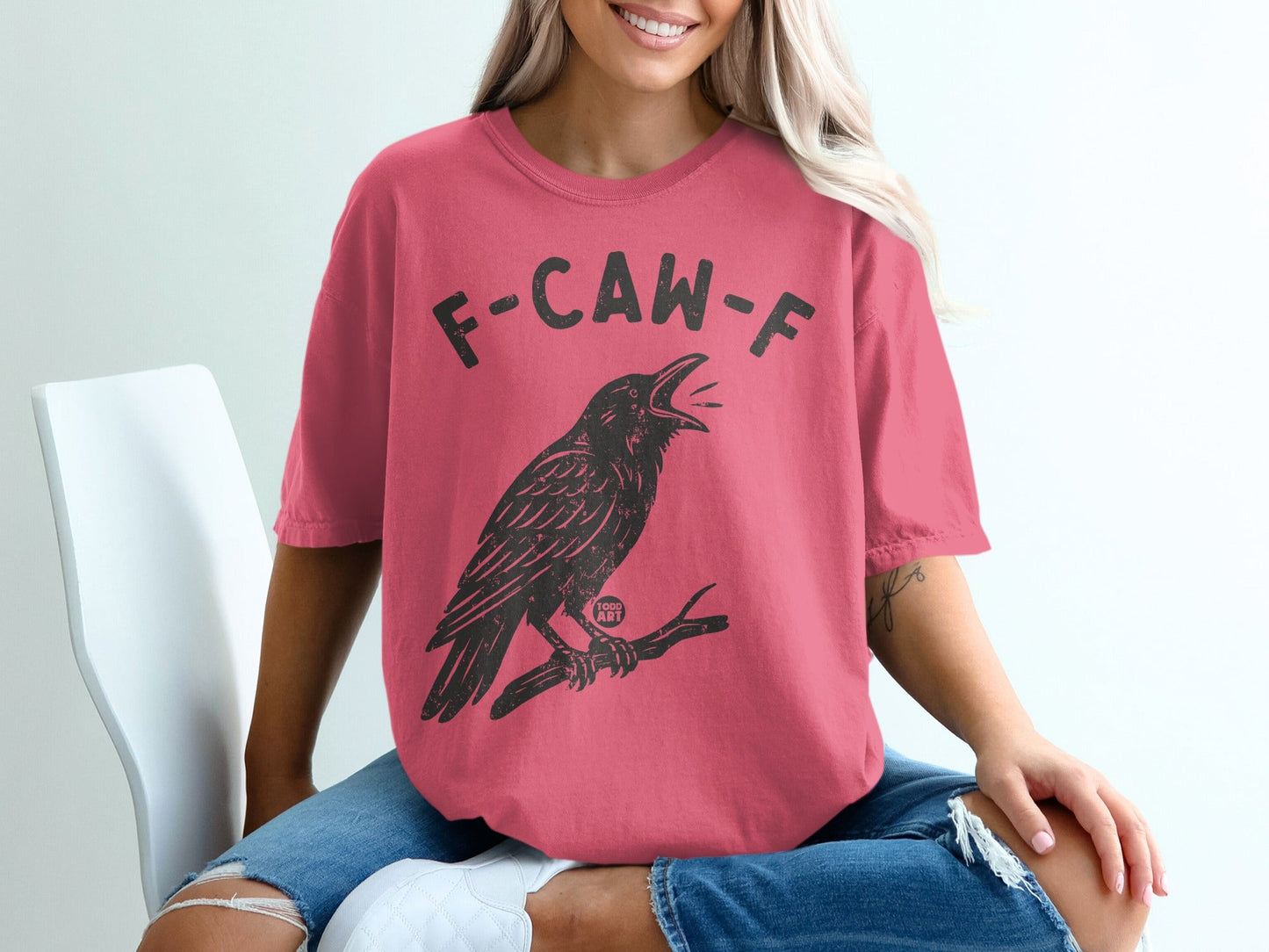 F-CAW-F Crow Graphic Casual Unisex T-Shirt
