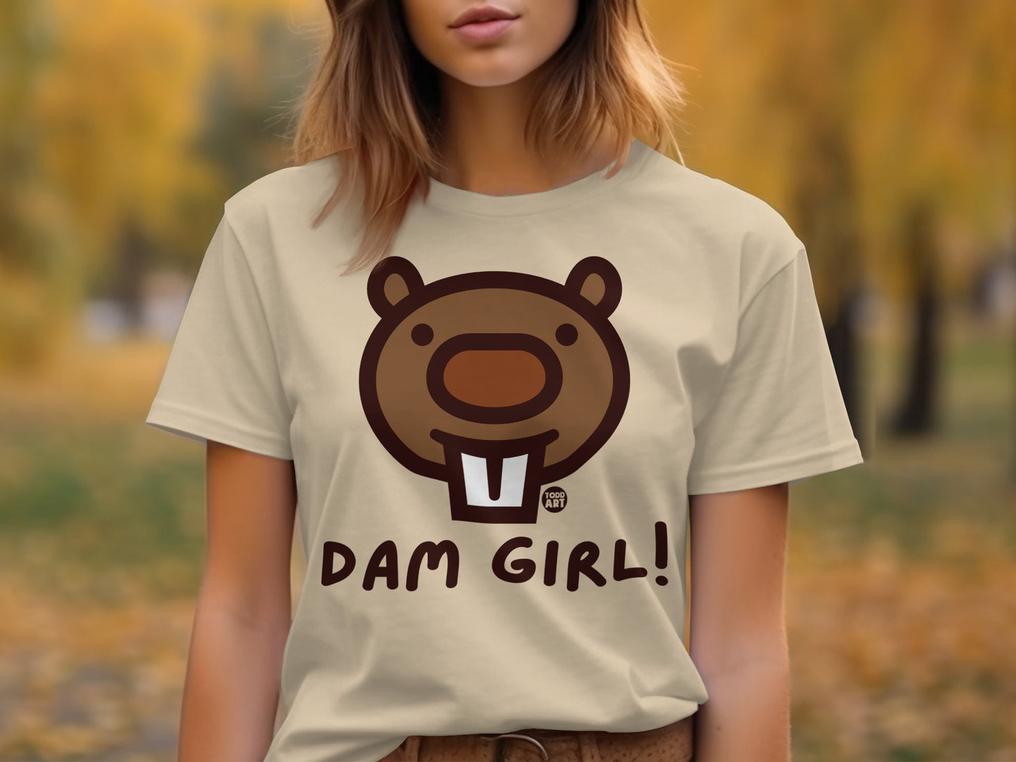 Dam Girl Funny Beaver Graphic T-shirt Perfect Gift Tee