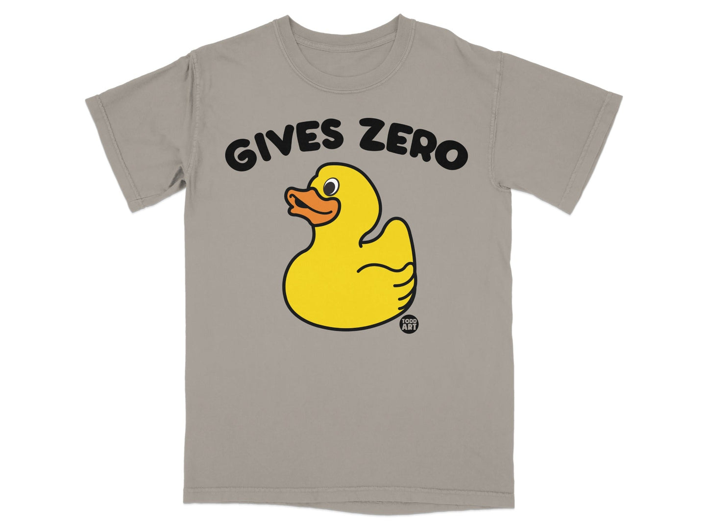 Gives Zero Yellow Duck Printed T-Shirt