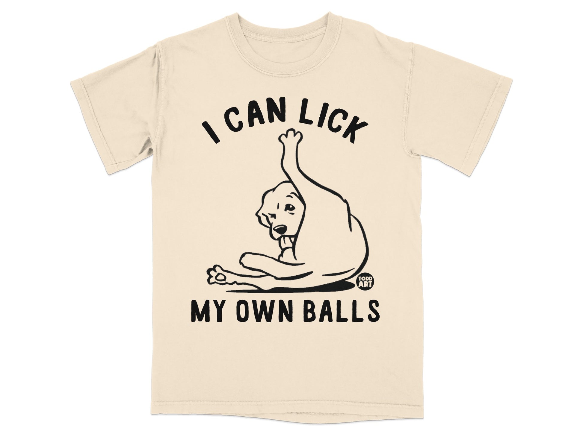 I Can Lick My Own Balls Funny Dog Graphic T-Shirt
