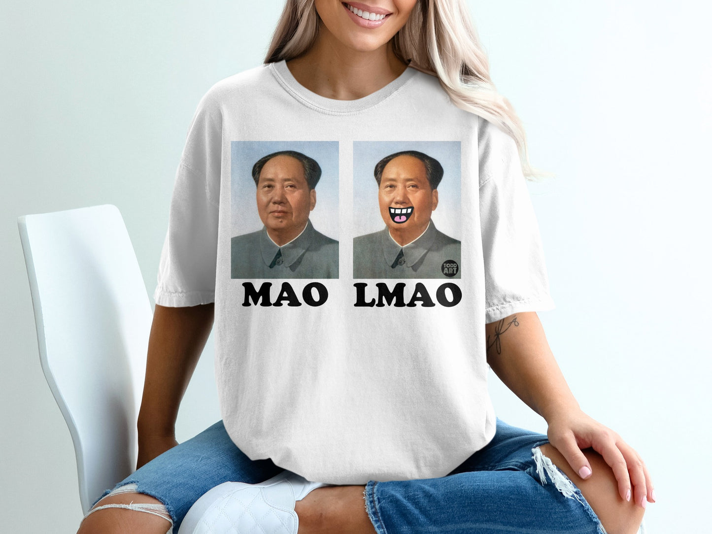 MAO LMAO funny humor satirical graphic design product type