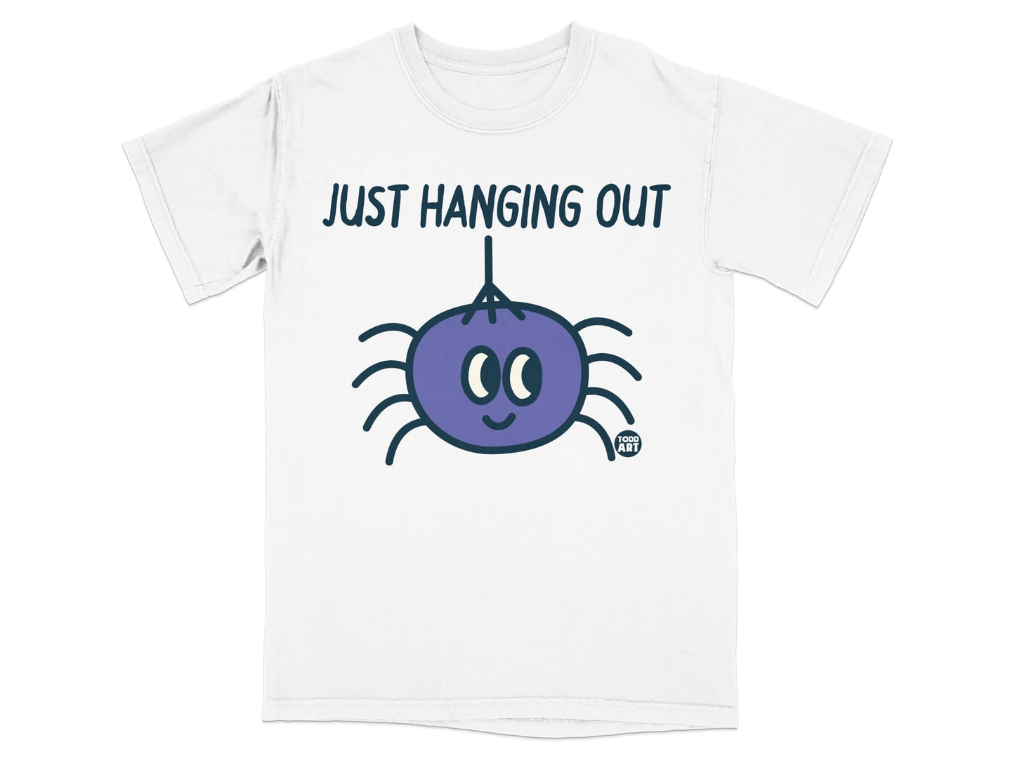 Just Hanging Out Funny Cartoon Spider T-Shirt