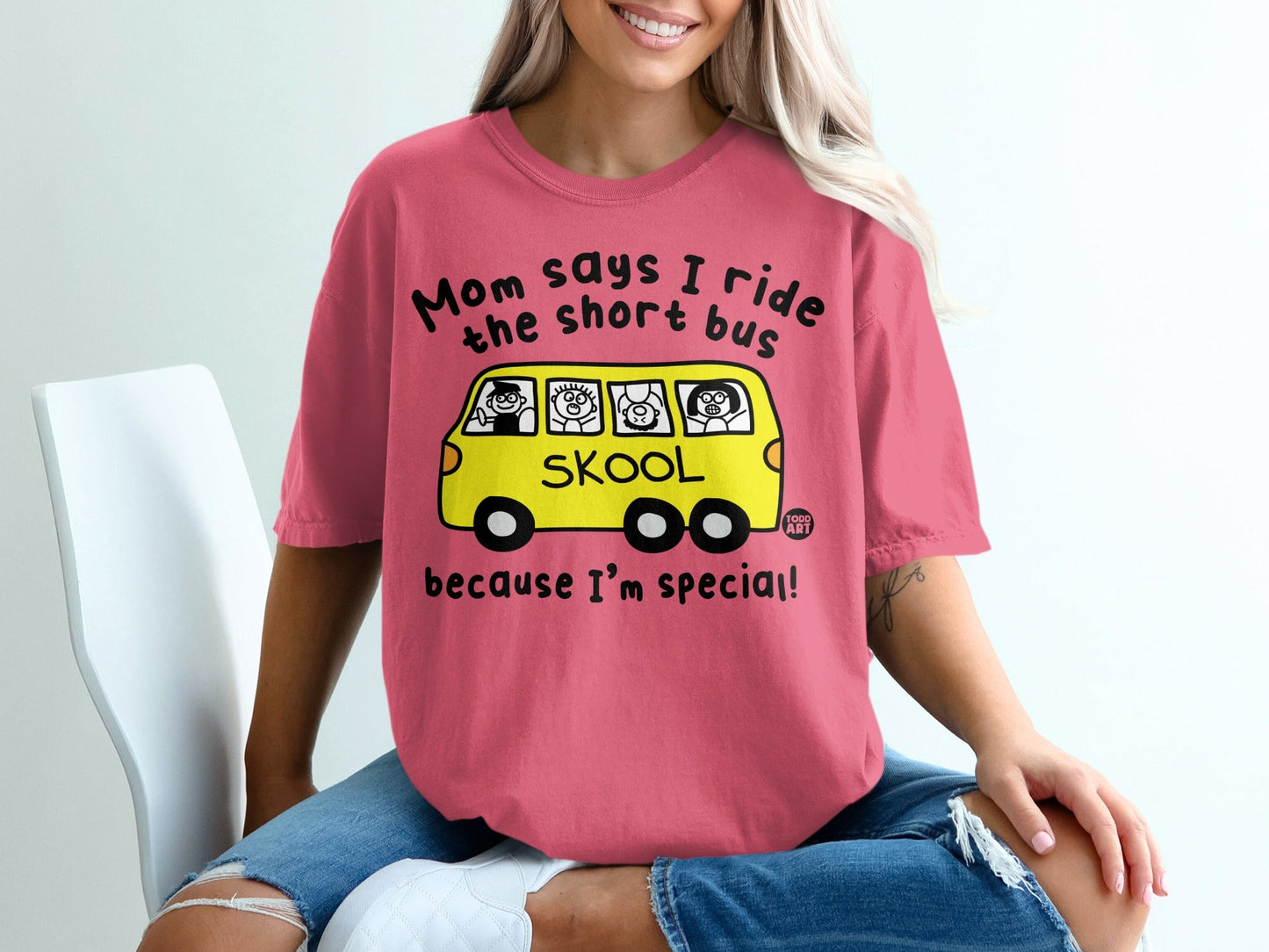 Funny Mom Says I Ride The Short Bus Because I'm Special Shirt