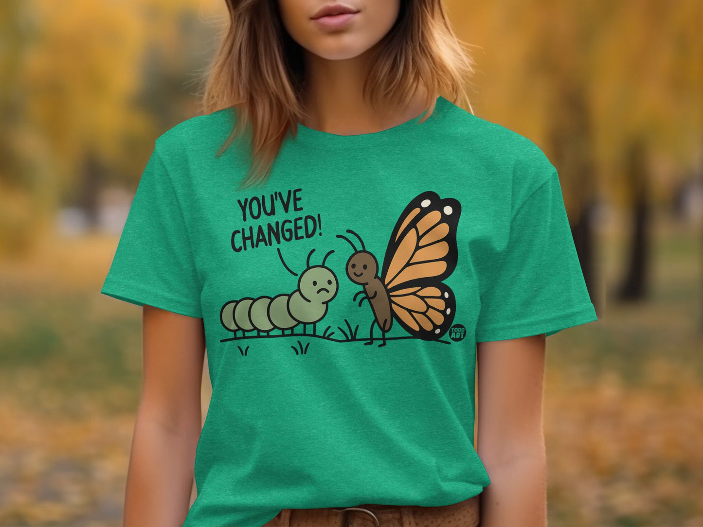 You've Changed Caterpillar and Butterfly Graphic T-Shirt